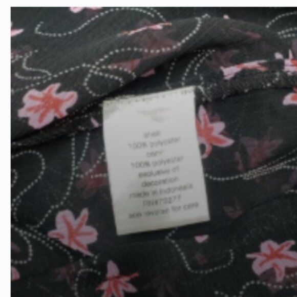 Elizabeth and James Women's Smocked Mock Neck Sheer Long Sleeve Floral Top XL - Picture 9 of 14